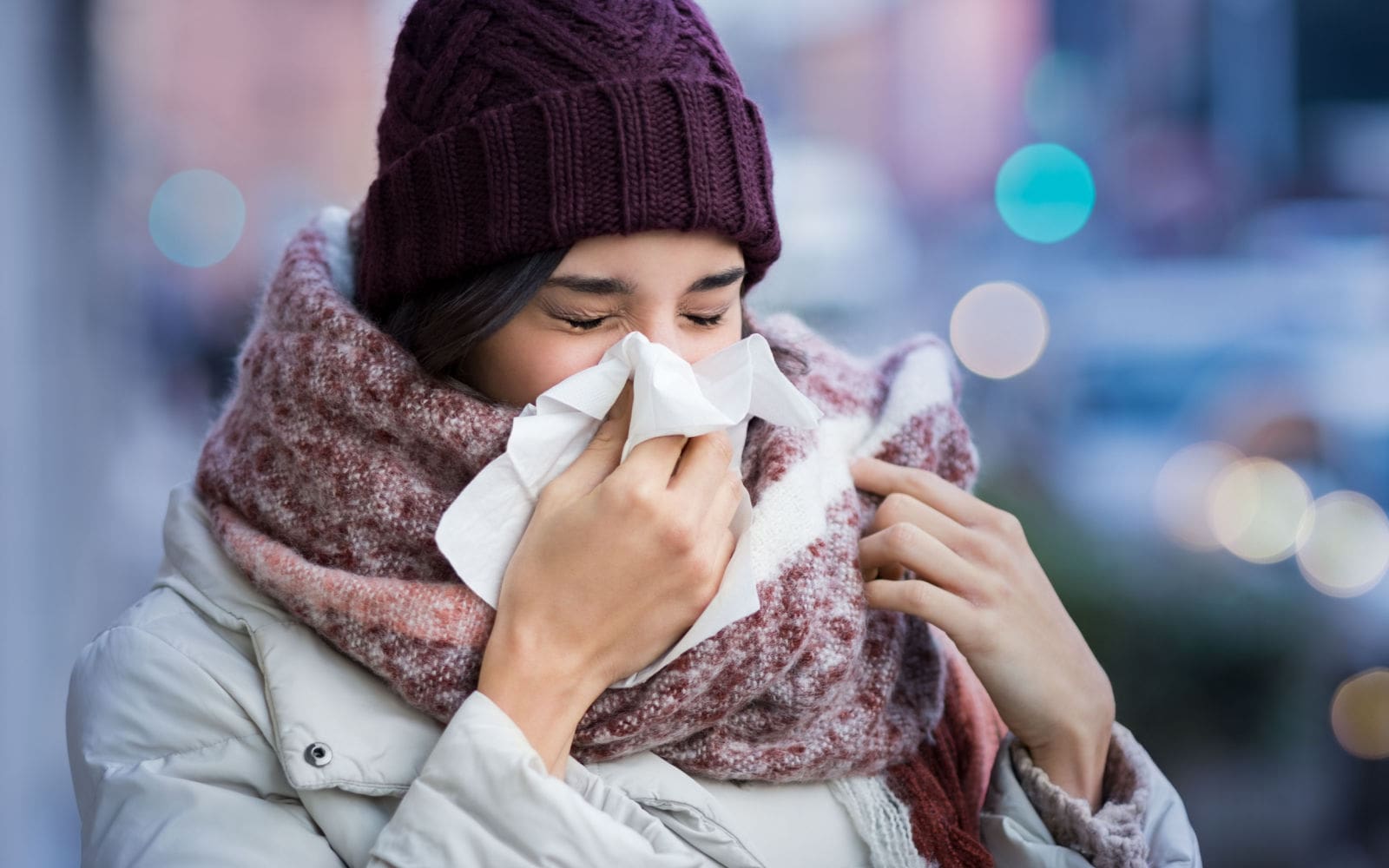 Woman with Winter Allergies